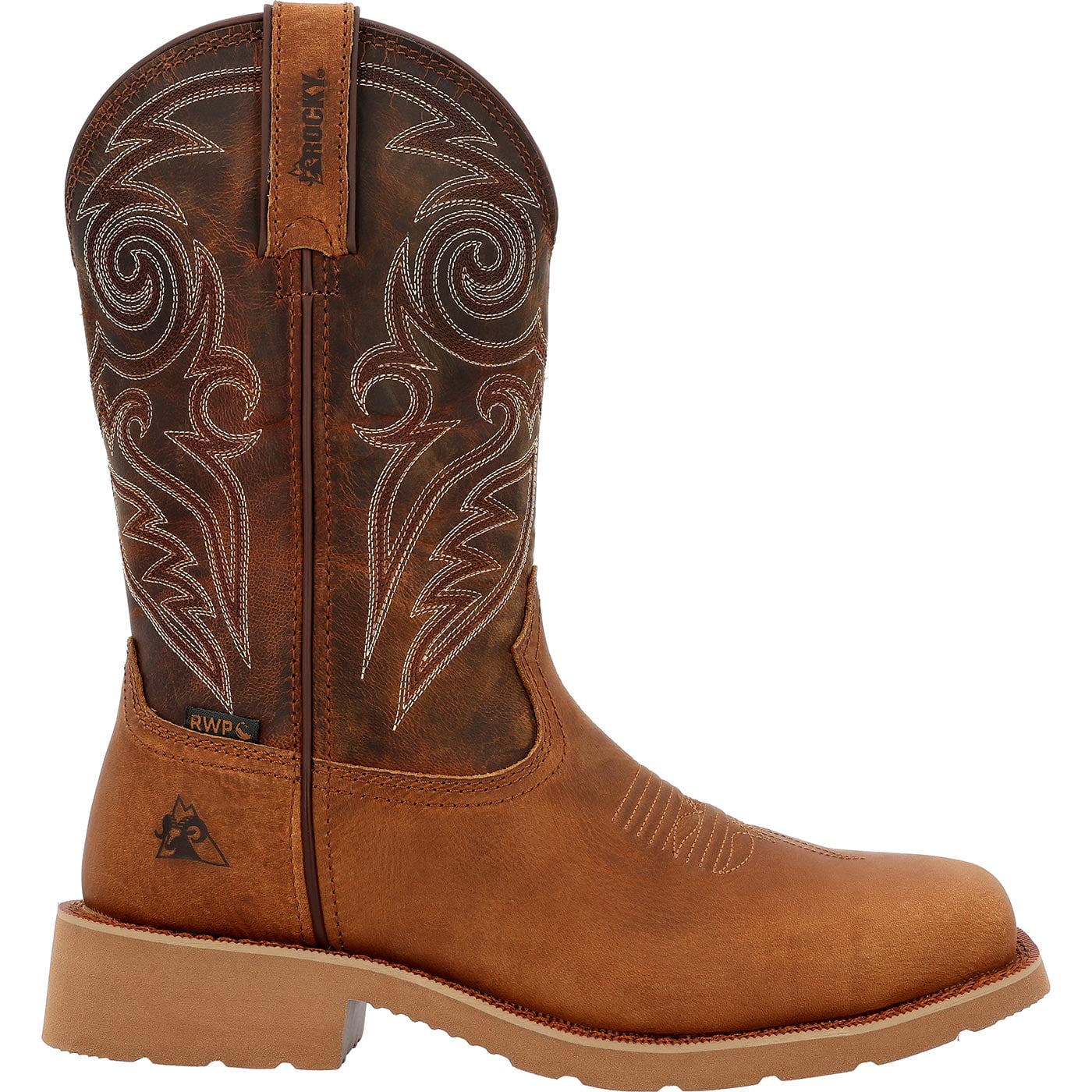 NEW ROCKY men\'s bronco 12” waterproof western boot in brown RKW0454 Men main image 2