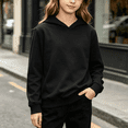 thumbnail image 4 of ABSUYY Toddler Boys Girls Soft Pullover Hoodie,Black Long Sleeve Sweatshirt, Size 2-3T, 4 of 9