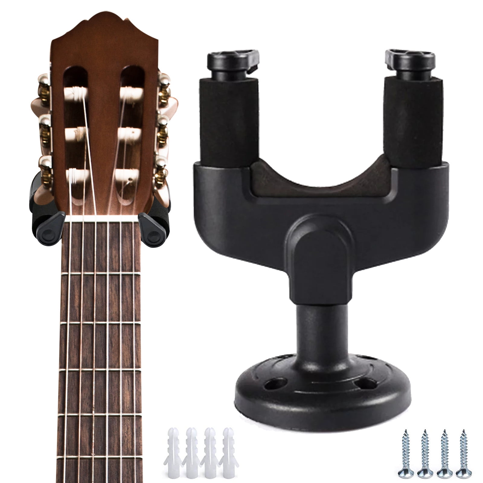 Exceart Folding Bass Stand Acoustic Guitar Rack Floor Stand Adjustable for Guitar Bass Violin Ukulele Banjo Mandolin Silver 