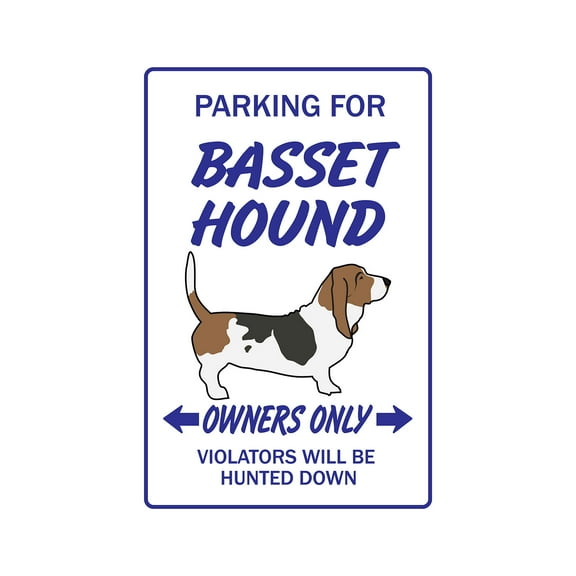 BASSET HOUND Aluminum Sign dog pet parking Aluminum Signs vet pet puppy kennel | Indoor/Outdoor | 10" Tall