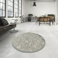 thumbnail image 4 of Ahgly Company Machine Washable Indoor Square Traditional Dark White Beige Area Rugs, 6' Square, 4 of 7