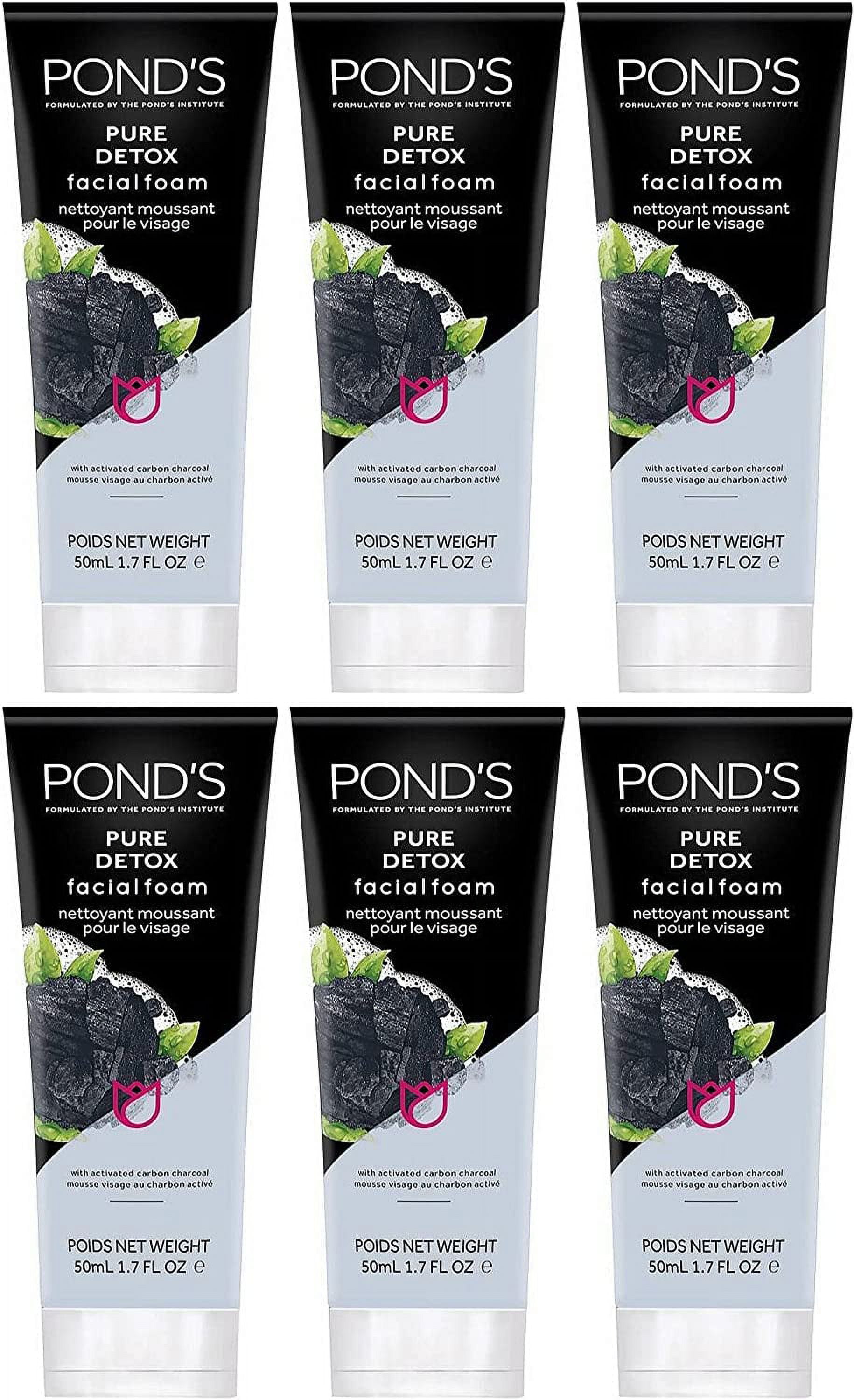 Pond's Pure Detox Facial Foam with Activated Carbon Charcoal, 1.7 fl. oz. (50mL)