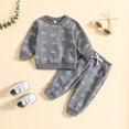thumbnail image 3 of Vedolay Boys Fall Pants Set Boys Long Sleeve Prints Tops Pants Child Kids Gentleman Outfits 2Pcs Set,Gray 3-6 Months, 3 of 4