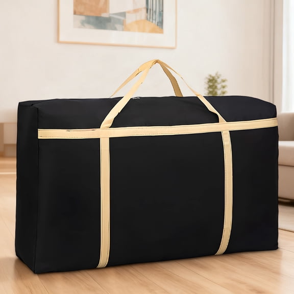 2 Pcs Black Moving Storage Bags, 43.3 in / 110 cm Extra Large Oxford Cloth Packing Bag with Reinforced Handles, Heavy Duty Moving Tote for Clothes, Moving, Storage