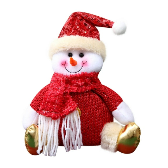 Plush Christmas Stuffed Animals Flip Sequin Plush Christmas Santa Claus Penguin Snowman Reindeer Plush Toys Christmas Ornaments for Kids The best Christmas gift