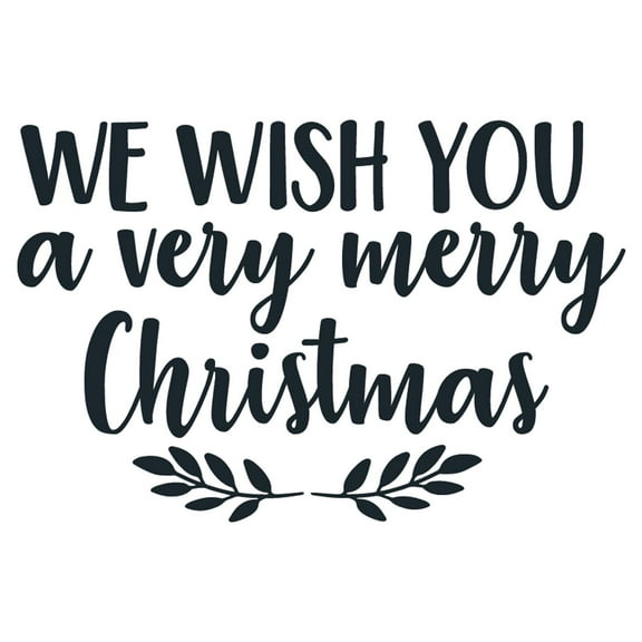 Vinyl Wall Art Decal - We Wish You A Very Merry Christmas - 17" x 26" - Modern Cute Quote For Home Living Room Front Door Store School Office Coffe Shop Seasonal Decoration Sticker
