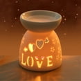 thumbnail image 3 of TKSE Night Fragrance Lamp Ceramic Essence Oil Furnace Candle Incense Aromatherapy Stove(Love), 3 of 8