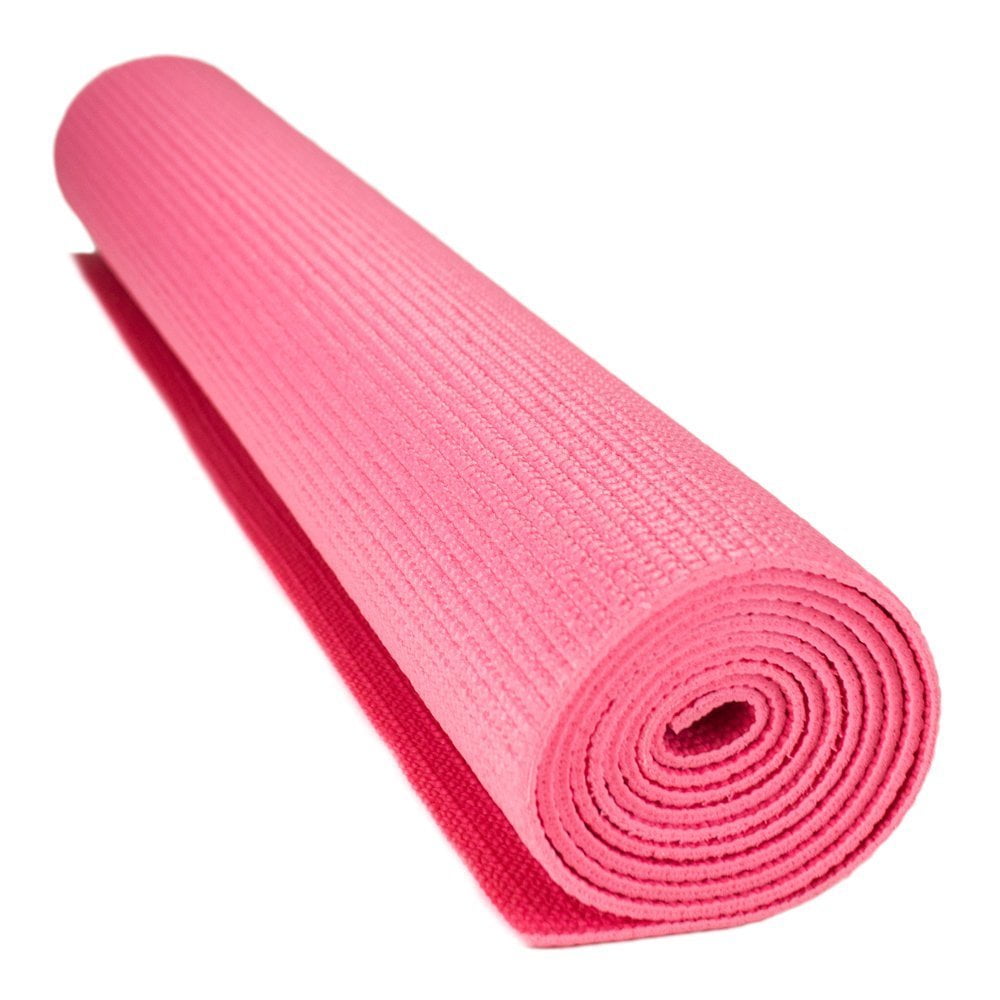 Gym Exercise Mat, Crown 3mm Compact Pink Yoga Pilates Nonslip Exercise