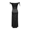thumbnail image 5 of Women's Elegant Off Shoulder Bodycon Long Dress For Party Evening Gown Sexy Bandage Tight Midi Dress With Side Slit, 5 of 6