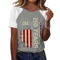 thumbnail image 2 of American Flag Tank Tops Women Patriotic Shirt USA Flag Stars Stripes Print Raglan Sleeve T-Shirt 4th of July Tee Tops, 2 of 8