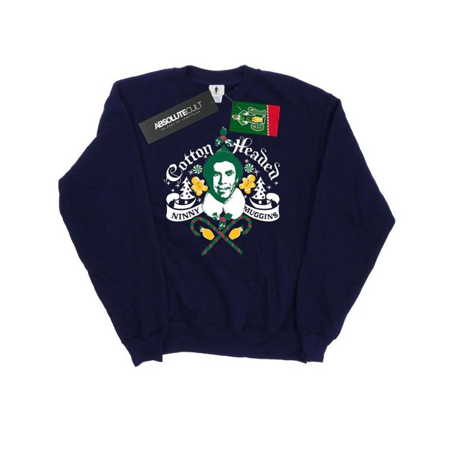 Elf Mens Headed Ninny Muggins Sweatshirt