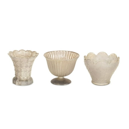 Antique Pressed Glass Patterns - Set of 18 Antique Inspired Geometric Pattern Assorted Mini Clear Glass Urns 4.5