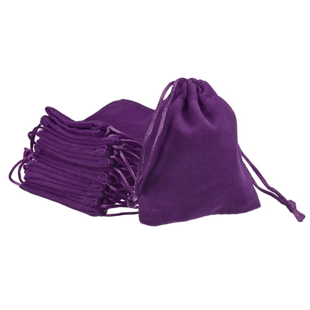 Bolsas de Terciopelo con Cierre de Cuerda 3.94x4.72 Pulgadas Bolsas de Regalo Fundas para Joyería Púrpura 10 Pcs