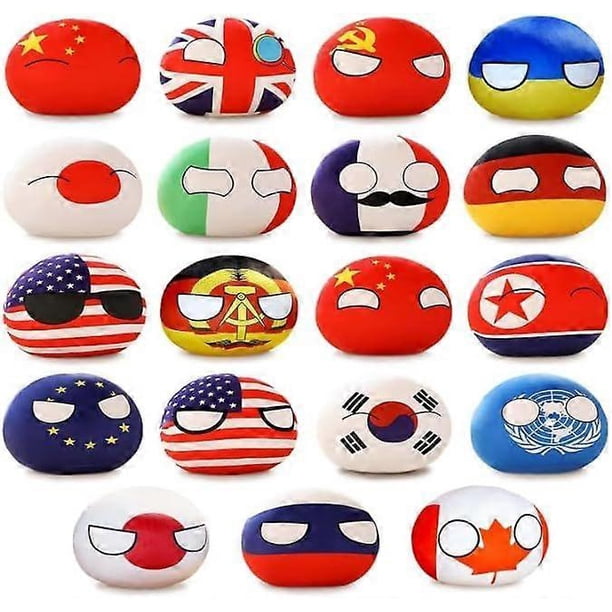 19pcs Country Balls Plushies Set, 10cm Poland Ball Plush Doll, Pendant Accessories, Stuffed Toys Gifts for Kids Adults