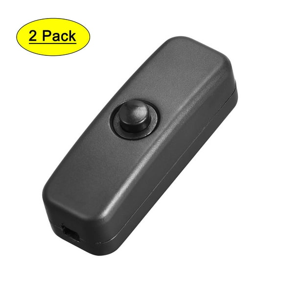 Mini Inline Cord Switch AC250V 6A/ 125V 10A On-Off Control Through Latching Press Switch for Bedroom Table Light 2pcs
