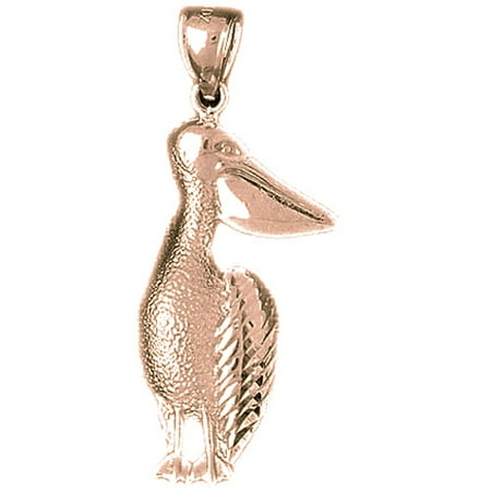 14K Rose Gold Pelican Pendant - 39 mm
