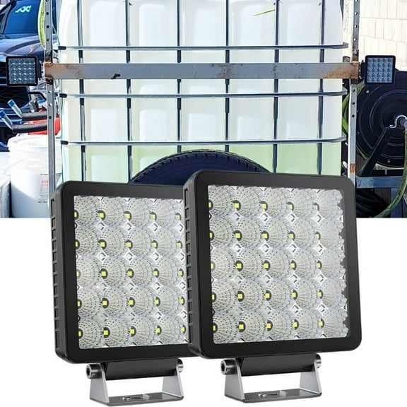 Square LED Light Pods for Trucks 5 Inch LED Work Light 4x4 Off Road Flood Beam Car Tractors UTV SUV Boat Driving Working Fog Lights(Pack of 2)