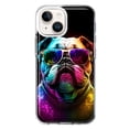 thumbnail image 1 of MUNDAZE Apple iPhone 14 Plus Neon Rainbow Glow Bulldog Shockproof Clear Hybrid Protective Phone Case Cover, 1 of 6