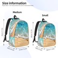 Lsque Tropical Beach With Starfish Pattern Canvas Daypack, Durable
