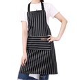thumbnail image 1 of Stripe Bib Apron for Men Women Oil-proof Anti-foulings Lace-up Bib for Home Kitchen, 1 of 5