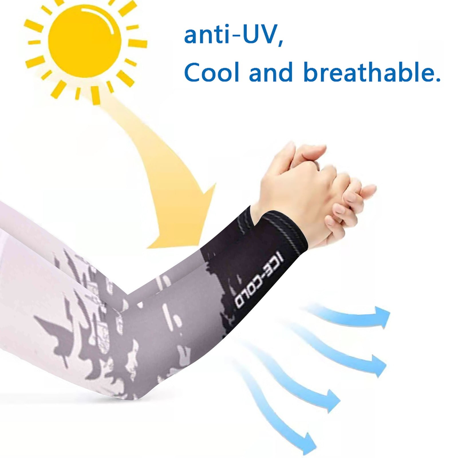 ForestYashe Detachable Sleeves Unisex Convenient Outdoor Riding Breathable Ice Silk Sunscreen Cuff Sun Gloves
