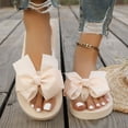 thumbnail image 2 of Rokment Womens Bow Platform Wedge Dress Flip Flops with Arch Support Yoga Mat Comfortable Summer Beach Orthopedic Walking Thong Cushion Slip on Sandals Indoor Outdoor White Size 8.5, 2 of 8