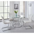 thumbnail image 4 of Bowery Hill Contemporary White Faux Leather Side Chair (Set of 2), 4 of 4