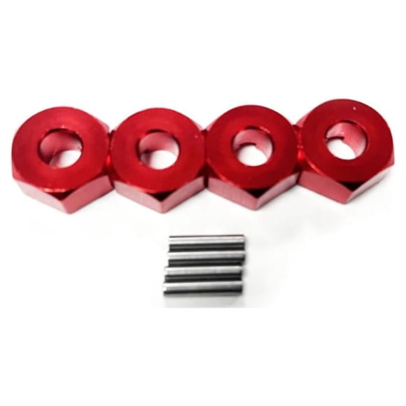 Vogacara Adaptador de cubo hexagonal de rueda de aleación de aluminio para 1/14 MJX Hyper Go 14209 14210 H12, rueda hexagonal de aleación de Kits de construcción modelo Rojo