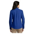 thumbnail image 2 of Port & Company Womens Carefree Poplin Long Sleeve Shirt True Royal 2X-Large, 2 of 4