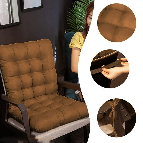 Adirondack Chair Cushion,Outdoor Chair Pads,Rocking Chair Cushion,Patio Chair Cushion,Rocking Chair Cushion with Ties,Waterproof Seat Back Cushion(Brown 34*18*2in)from QiwagFerng