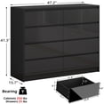 thumbnail image 2 of ChVans 8 Drawer Black Dresser for Bedroom, Modern High Gloss 8 Drawers Double Dressers, Wood Chest of Drawer Handle Free,Long Dresser for Bedroom,Living Room,Entryway,Hallway, 2 of 9