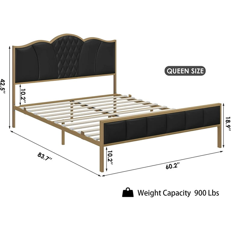  HITHOS King Size Bed Frame, Upholstered Bed Frame with