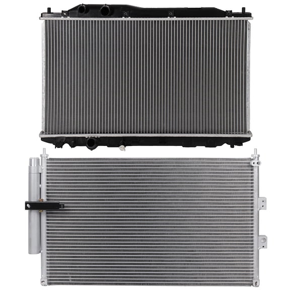 cciyu 3531 Condenser and 2922 Radiator Replacement for 2006-2011 for Acura for CSX 2006-2011 for Honda for Civic