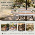 thumbnail image 6 of Round Outdoor Tablecloth with Umbrella Hole and Zipper, Orange Grey Striped Tablecloth with Elastic Waterproof, Horizontal Lines Simple Minimalist Patio Table Covers for 31" - 35" Picnic Pool Tables, 6 of 9