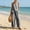 Black plus size two piece outfit a1, variant on Women Plus Size V Neck Sleeveless Tank Top Wide Leg Pants 2 Piece Set Plaid Boho Beach Casual Matching Lounge Outfit Loose Tracksuits Cruise Travel Clothes, Purple 2XL