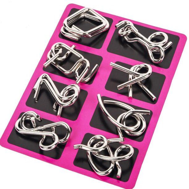 Classic IQ Metal Brain teaser Magic Baffling Puzzles Game Toys for Children Adults Gao Jinjia LED