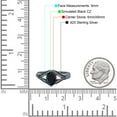 thumbnail image 4 of Black Tone, Cubic Zirconia Size-6 Oval Wedding Ring CZ 925 Sterling Silver, 4 of 6