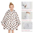 thumbnail image 5 of Football Bow White Pattern Teens Oversized Sherpa Wearable Blanket Hoodie, Hooded Blanket Sweatshirt with Large Pockets, 5 of 6