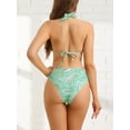 thumbnail image 3 of DARING DIVA Women's Water Ripple Bikini Sets, 2 Pieces High Waist Swimwear L Green, 3 of 6