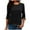 Black, variant on Womens Ruffled Half Sleeve Fall Shirts Lightweight Dressy Sweaters Casual Crew Neck Pullover Tops