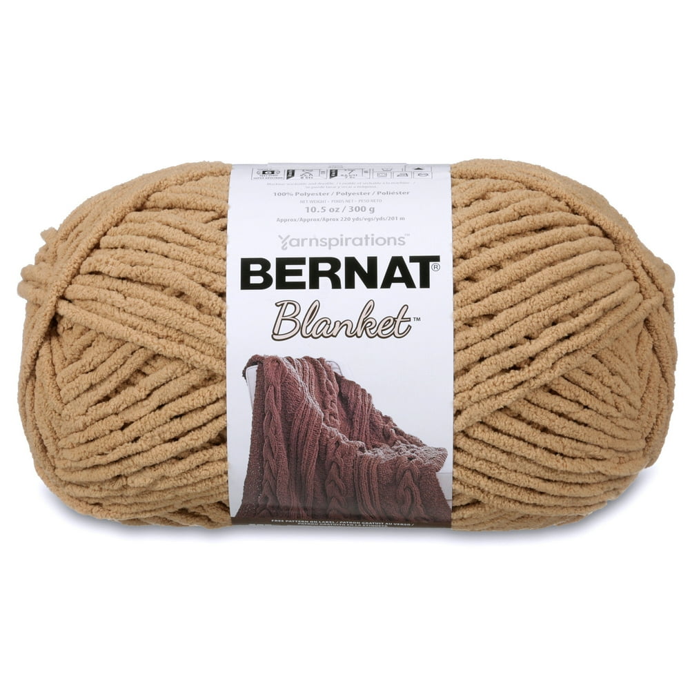 Bernat Blanket Yarn, Sand, 10.5oz(300g), Super Bulky, Polyester