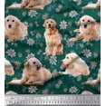 thumbnail image 1 of Soimoi Rayon Fabric Floral,Book & Golden Retriever Dog Print Fabric by The Yard 42 Inch Wide, 1 of 3