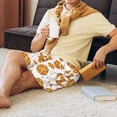thumbnail image 3 of Wukai Yellow Biscuit Men’s Short Pajama Pants With Pockets Soft Sleep Pj Shorts for Men-X-Large, 3 of 6