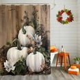 thumbnail image 2 of Pastoral Pumpkin Shower Curtains for Bathroom, White Pumpkin Flowers Fall Vintage Waterproof Fabric Shower Curtain for Bathroom Bathtub Decoration, Machine Washable, 54x"78", 2 of 9