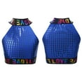 thumbnail image 4 of MSemis Kids Girls Glitter Dance Crop Vest Sleeveless Tank Tops, 4 of 4
