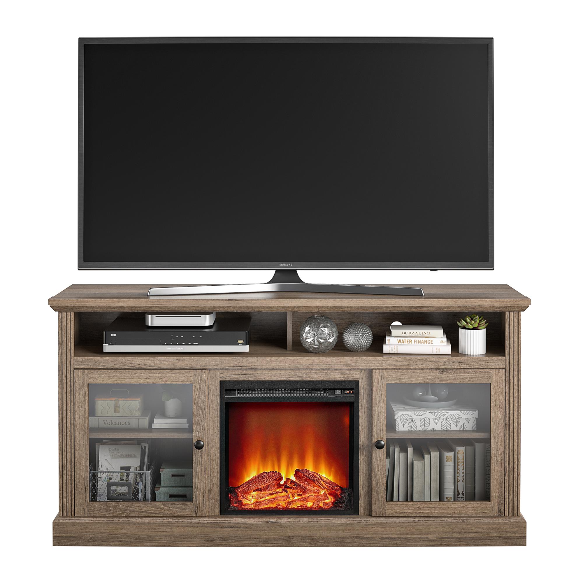 Ameriwood Home Leesburg Fireplace TV Stand for TVs up to 65", Rustic Oak - image 3 of 9