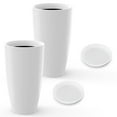 thumbnail image 5 of 2Pack 21in Round Tall Planter Plastic Resin Vase for Indoor Outdoor Porch/Patio | Modern Decor for Interior Plants, 5 of 5