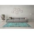 thumbnail image 3 of Ahgly Company Indoor Square Persian Light Blue Traditional Area Rugs, 5' Square, 3 of 4