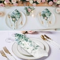 thumbnail image 2 of Eucalyptus Leaves Cloth Napkins, Green Botanical Summer Spring Leaves Washable and Reusable Dinner Napkins Set of 4, Table Napkin for Kitchen Party Birthday Wedding Hotel Housewarming 20"x20", 2 of 8