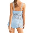 thumbnail image 3 of Women's Solid Ruched Tankini Top Swimsuit with Triangle Briefs, 3 of 3
